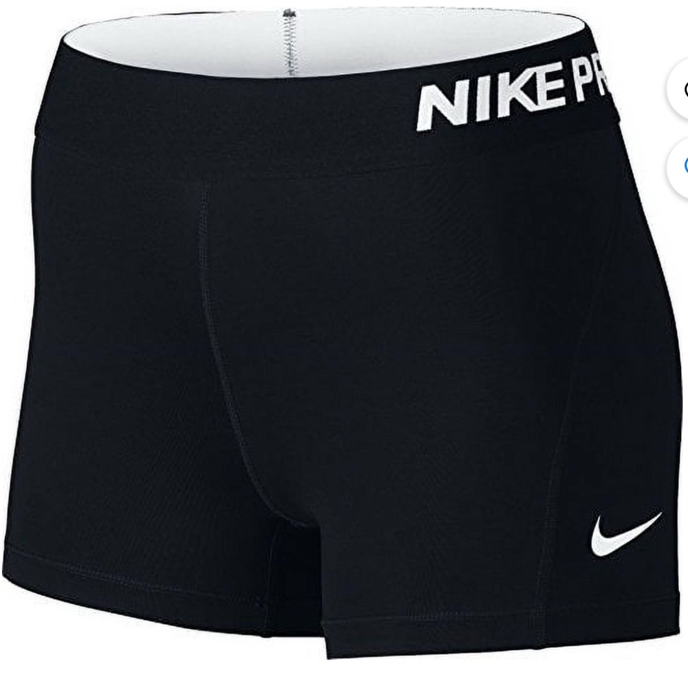 Nike Pro Shorts women’s Medium Black Stretch Logo Elastic Waist 3" Inseam